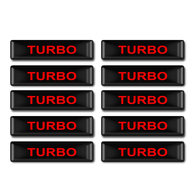 

10pcs/set Car accessories TURBO Decorative Badge Steering wheel Epoxy sticker For Ford 2 3 ST RS Fiesta Mondeo Tuga Ecosport