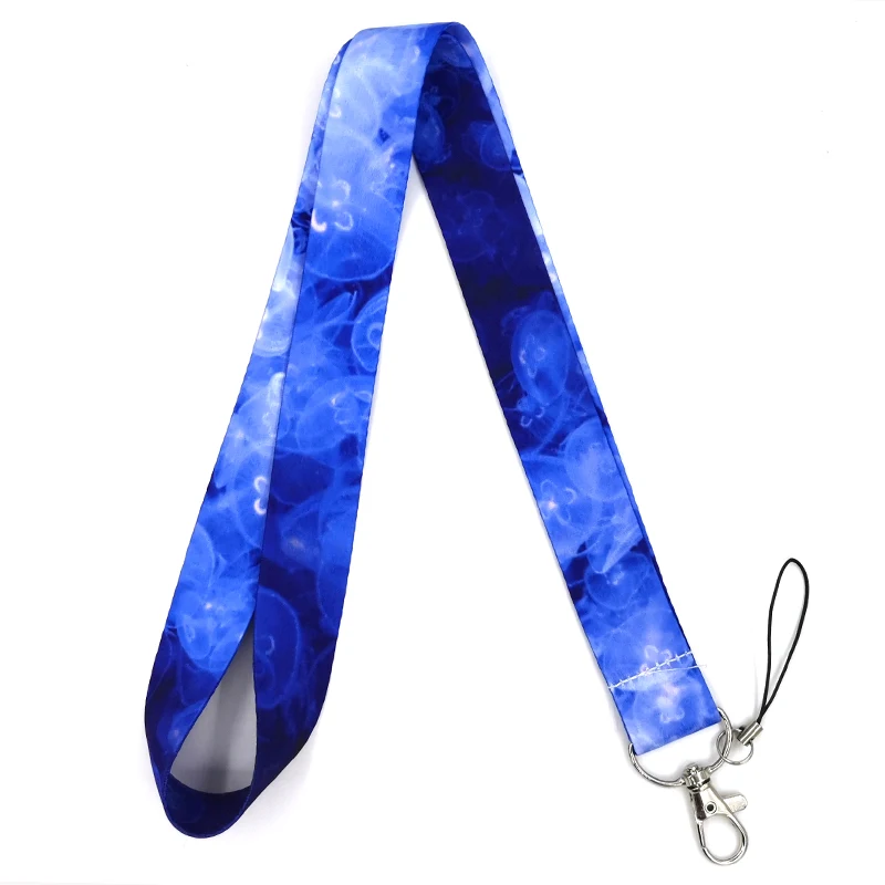 

12Pcs Jellyfish Ocean Neck Strap Keychains Lanyard ID Badge Holder Hanging Rope Webbing Ribbon Necklace Mobile Phone Accessories