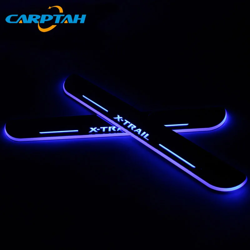 Carptah отделка педали светодиодный автомобильный светильник порога Накладка тропинка динамический стример Добро пожаловать лампа для Nissan X-trail 2013