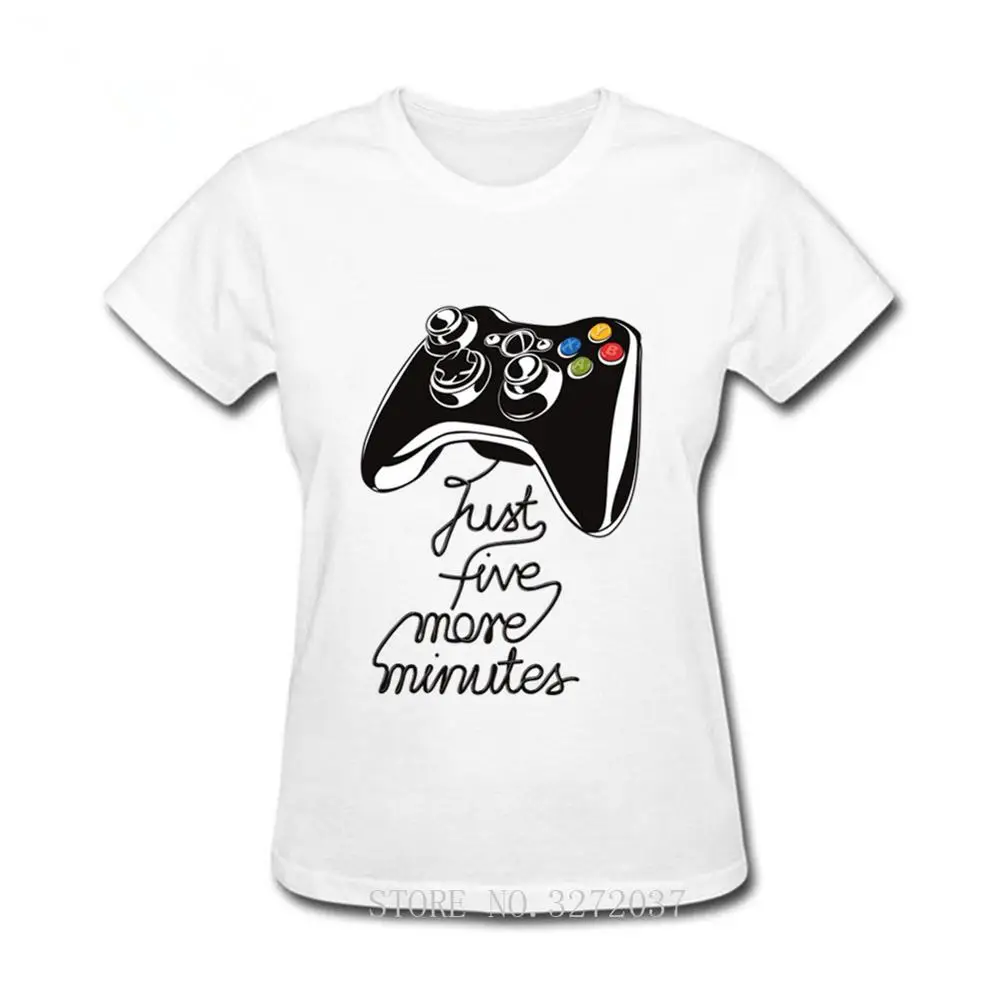 Геймера футболка Забавный Xbox игровая Playstation еще пять минут Футболка короткий