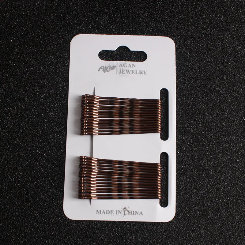 28 шт./компл. 5 см золотые серебряные заколки для волос Bobby Pins цветные заколки для волос для женщин девочек аксессуары для укладки волос простые металлические заколки - Цвет: Coffe