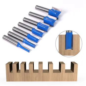 

8mm Shank Slotted Straight Woodworking Router Bit Wood Cutter Cutting Diameter Carpenter Milling Cutter Woodworking Tool