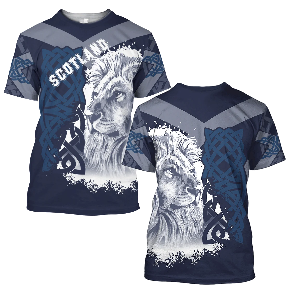 Scozia Flag Lion King Mens 3D Print T-Shirt Casual Unisex Harajuku Summer Tees Hip-Hop Donna Top Manica Corta Taglie Forti 04