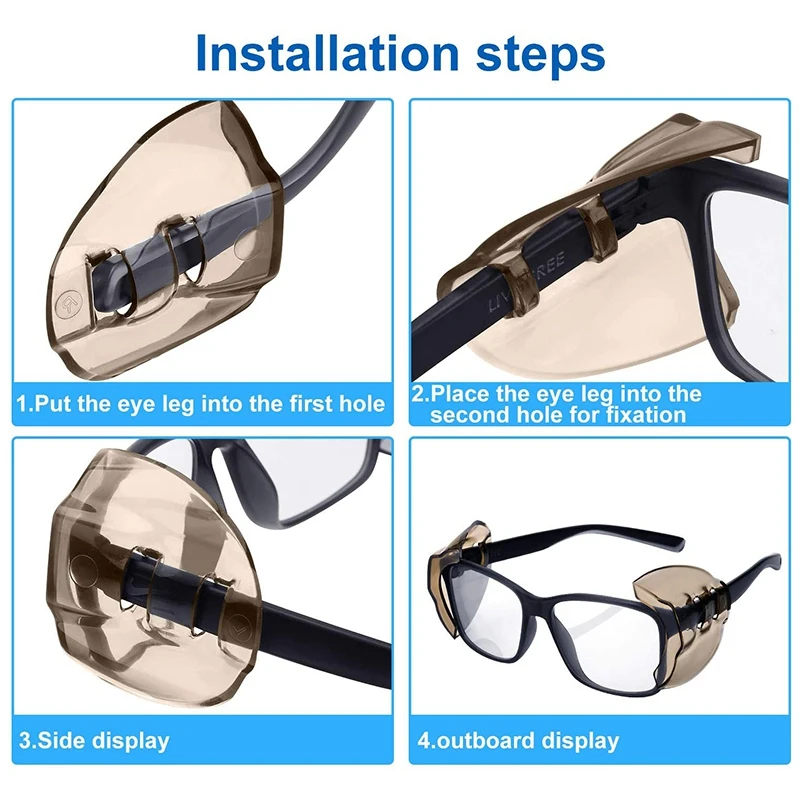 8 Pairs Safety Eye Glasses Side Shields 