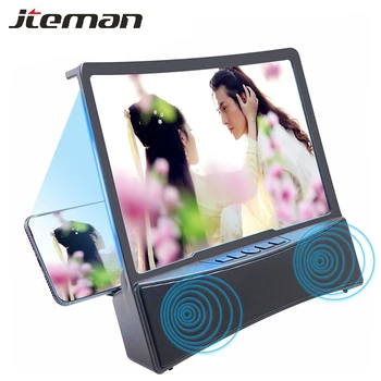 Mobile Phone Screen Magnifier With Bluetooth Stereo Speaker 10 Inch 3D HD Video Smartphone Amplifier Desk Holder Anti-Radiation 1