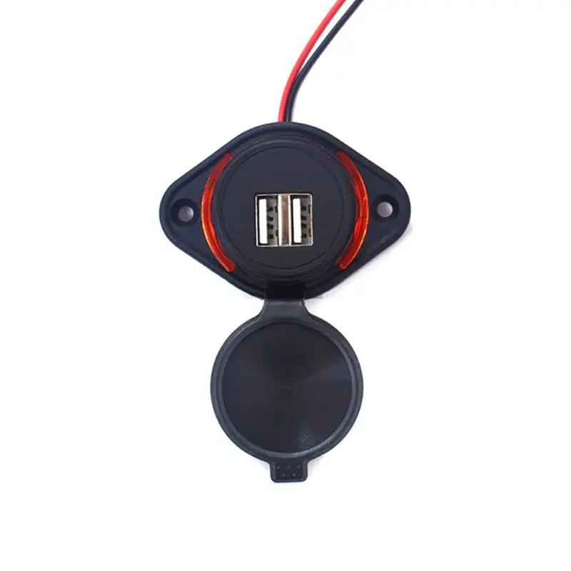3.1A двойной USB Автомобильное зарядное устройство водонепроницаемый автомобильное контактное гнездо с Светодиодный индикатор B0KF