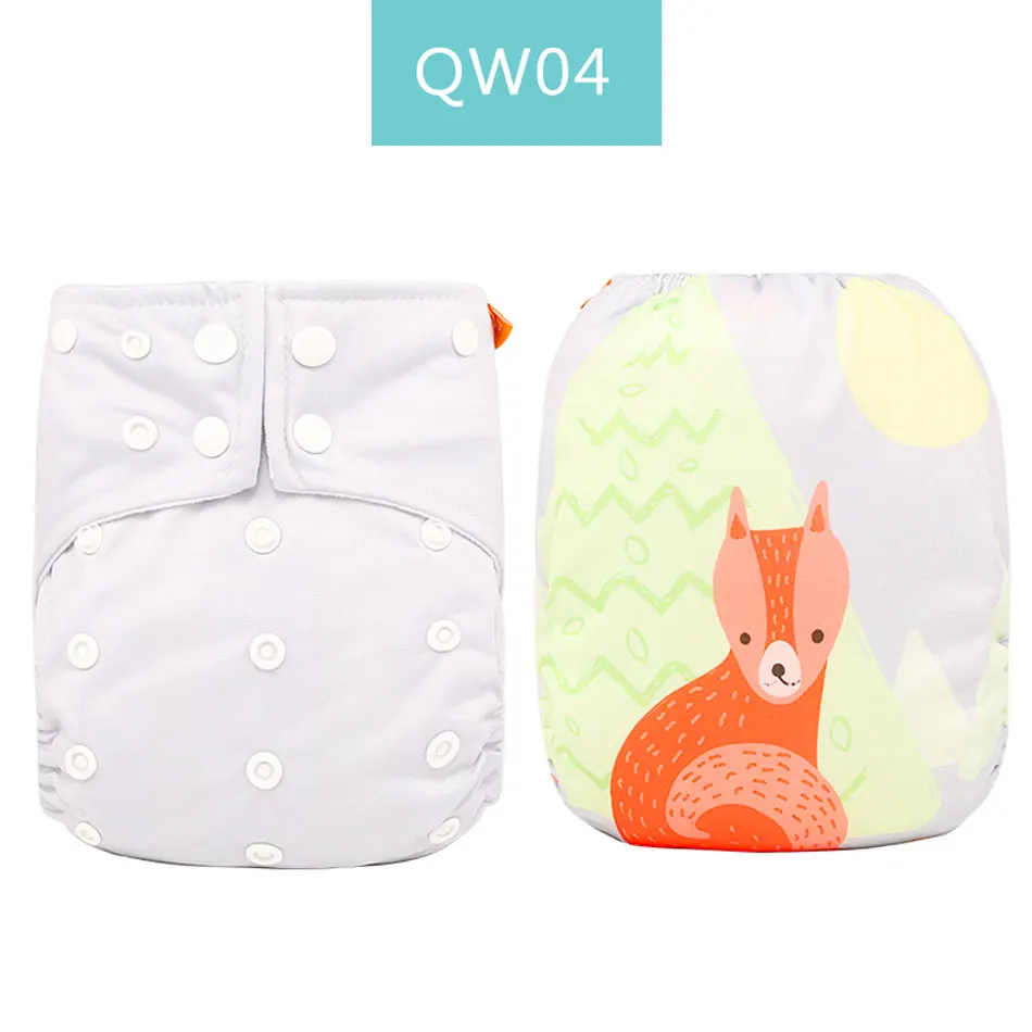 HappyFlute многоразовые тканевые подгузники внутренняя ткань замша унисекс 3-15 кг OS цифровая позиция карман детские подгузники - Цвет: QW04