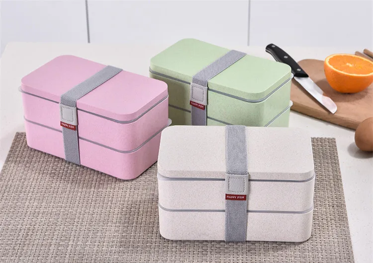 Lunch Box PP/Silicone 1200ml bento box with tableware eco-friendly BPA free healthy Portable food storage container NEW