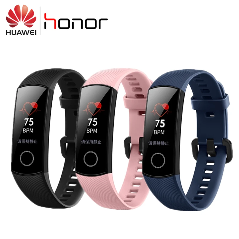 huawei honor Band 4, умный браслет, 50 метров, для плавания, водонепроницаемый, фитнес-трекер, умные часы, пульсометр, honor band3