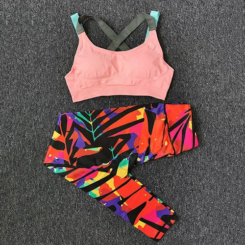 Style A Набор для йоги Для женщин спортивные костюмы для бега Фитнес спортивная одежда спортивный бюстгальтер для девочек+ спортивные штаны, тренировочные комплекты Спортивная одежда Для женщин - Цвет: Style A