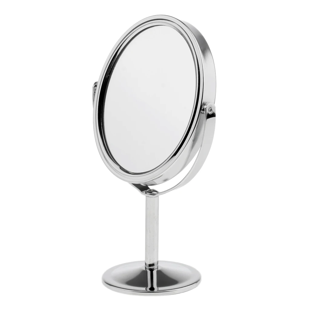Mini Lady Girl Beauty Make Up Tabletop Mirror Cosmetic Dual Side Normal+Magnifying Stand Mirror 6inch Height