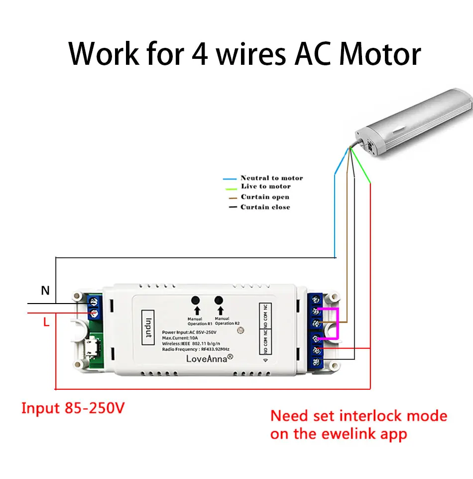ewelink wifi inteligente cortina interruptor rf433 mhz controle 05