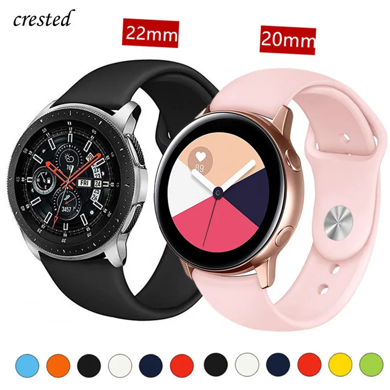 Силиконовый ремешок для samsung Galaxy watch 46 мм/42 мм/Активный ремешок gear S3/S2/Sport 20 мм/22 мм браслет huawei wtach GT S 3 2 42 46 мм