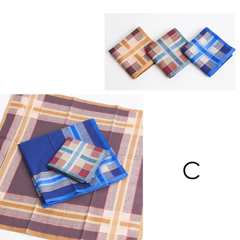 3 шт./партия квадратные клетчатые полосатые носовые платки мужские классические винтажные Карманный платок карманное Хлопковое полотенце