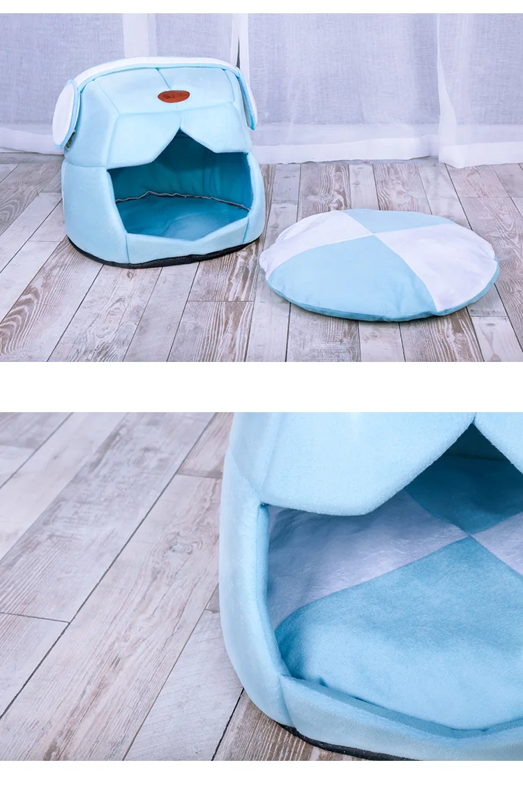 New Space Cap Pet Cat Bed Indoor Kitten House Warm Kitten Kennel Foldable Cat Cave Cute Sleeping Pad Winter Products