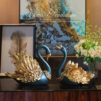 

European Swan Ornaments TV American Living Room Wine Cabinet Decorations New Home accessories Nordic Creative Wedding