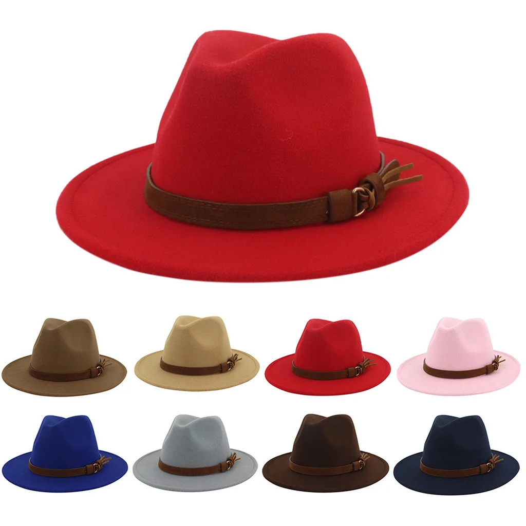 

Women Fall Winter Vintage Classic Retro Jazz Ladies Warm Female Fashion Fedoras Bucket Cotton Felt Caps Flat Top Hat Casual Girl