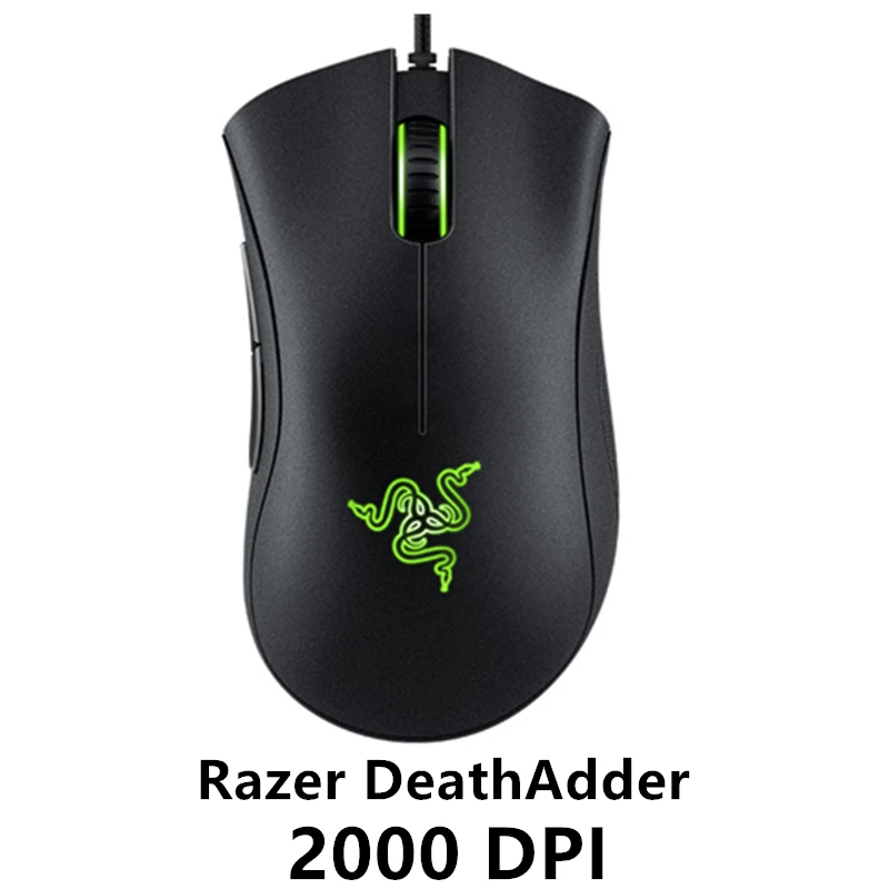 6400 dpi razer DeathAdder незаменимая эргономичная игровая мышь профессионального класса, оптический сенсор для геймера, для компьютера, ноутбука, ПК - Цвет: Black 2000 DPI