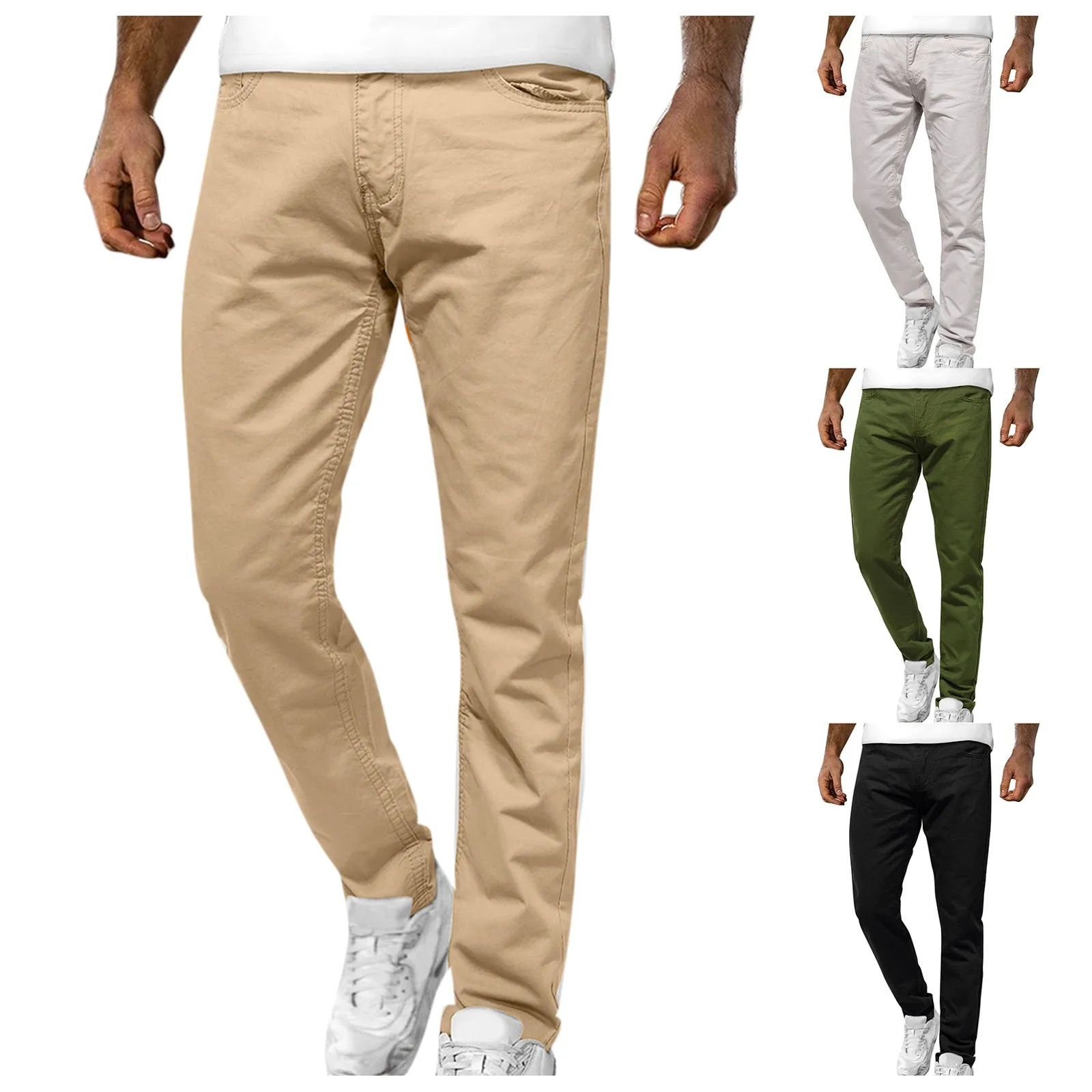 Man Pants Ripped Mid-waist Jeans Worn Man Jeans for Outdoor Activity Slim-Fit Jeans Button Up Jeans Baggy Trousers брюки женские 1