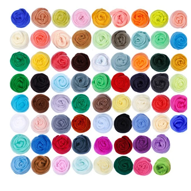 

70 Color Wool Roving Felt Wool Yarn Roving Roving Wool Needle Felt Wool Fibre Wool