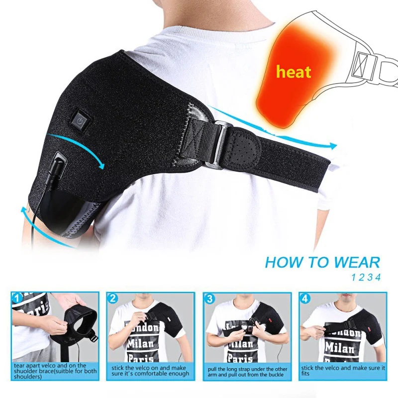 

Black Clothing Durable Shoulder Guard Muscle Strain Scapulohumeral Periarthritis Heating Shoulder Arthritis Snow Outdoor Sport