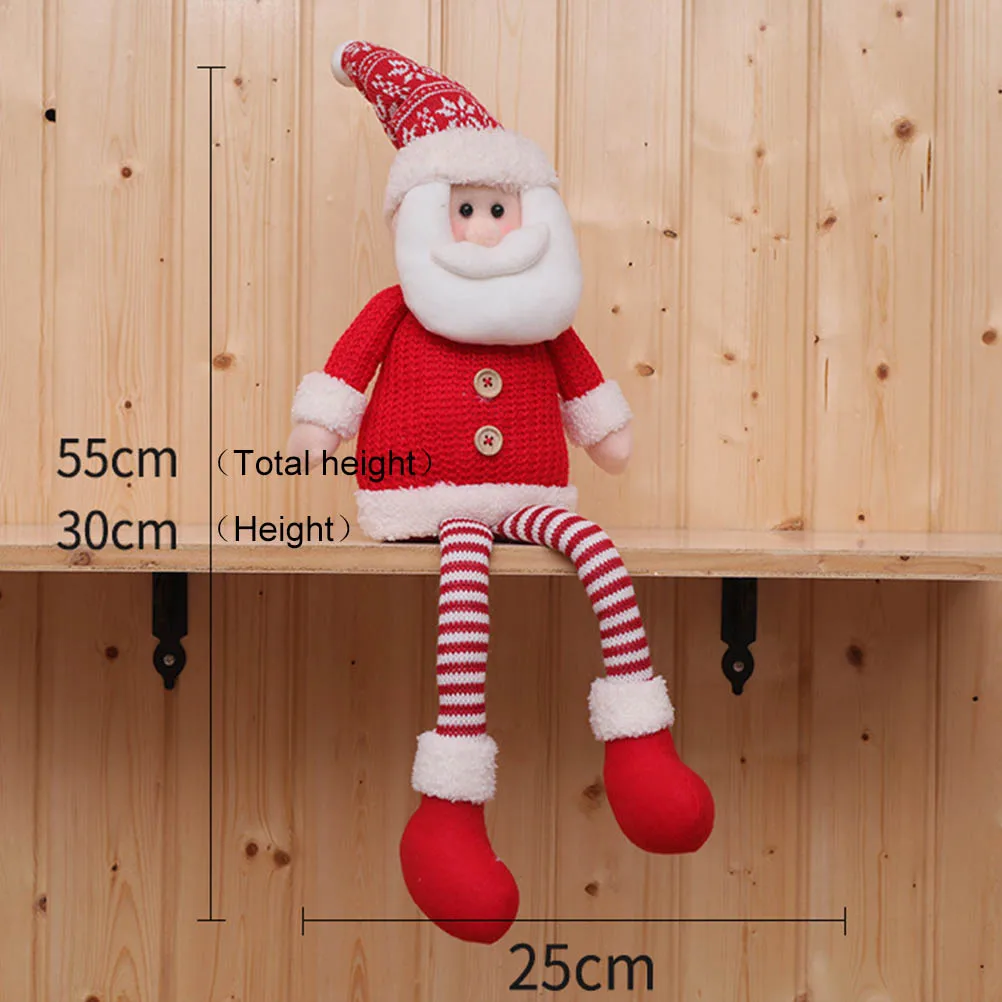 1 шт. длинноногий Санта Клаус снеговик лося Рождество сидя украшение Куклы Мягкие плюшевые игрушки на год Рождество
