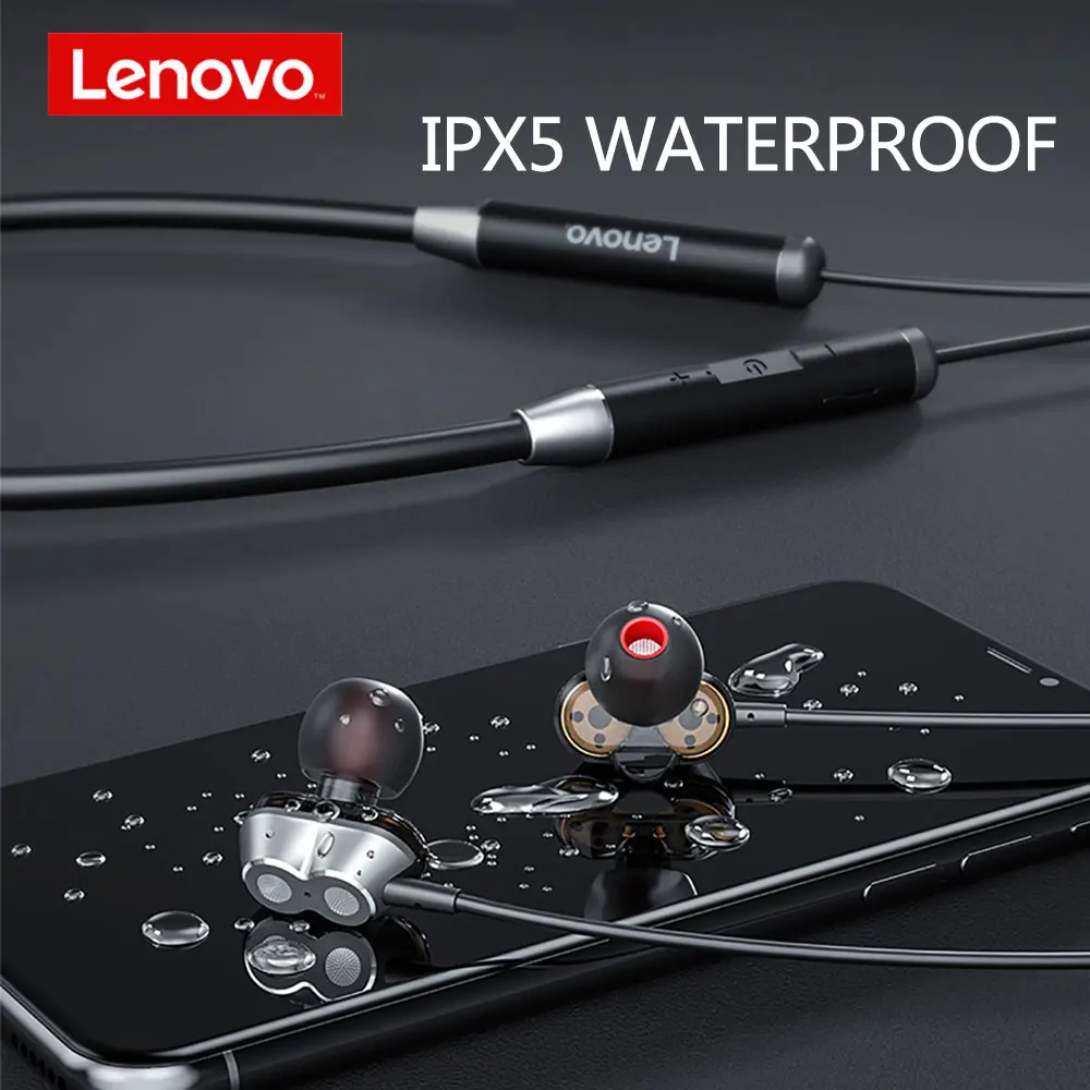 Водонепроницаемые наушники Lenovo HE08 Bluetooth Hi-Fi стереогарнитура с микрофоном