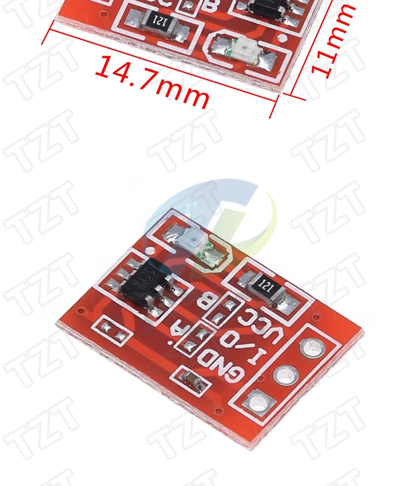 TTP223 12V 1-Kanal-Touch-Relaismodul Kapazitiver Touch-Tastenschalter-Sensor Selbstsichernder/nicht sperrender HTTM-Touch-Taste für Arduino – Detail 5