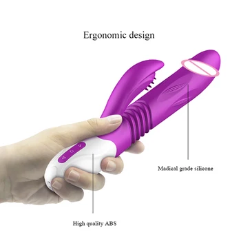 Automatic Telescopic Vibrators For Women Clitoris Sucker Licks Inflate Heated Dildos Anal Plug Masturbator Sex Toys Erotic Shop