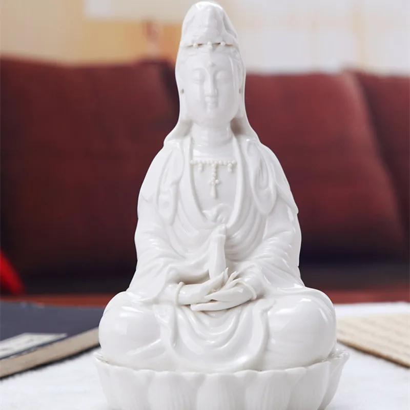 Новый год керамическая Guanyin Будда счастливый дом украшение для спальни ремесло