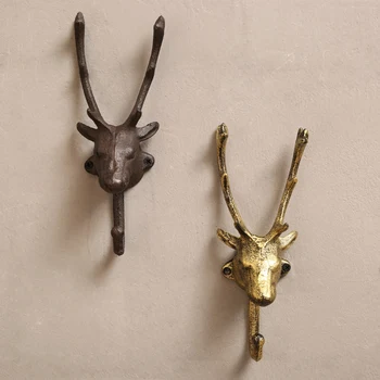 

Rustic Durable Cast Iron Hook Hanger Wall Art Decor Hanging Towel Key Coat Rack for Living Room Bedroom Ornaments