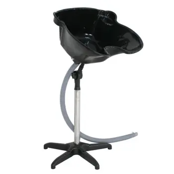 

Portable Salon Basin Shampoo Sink Drain Black Adjustable Shampoo Basin
