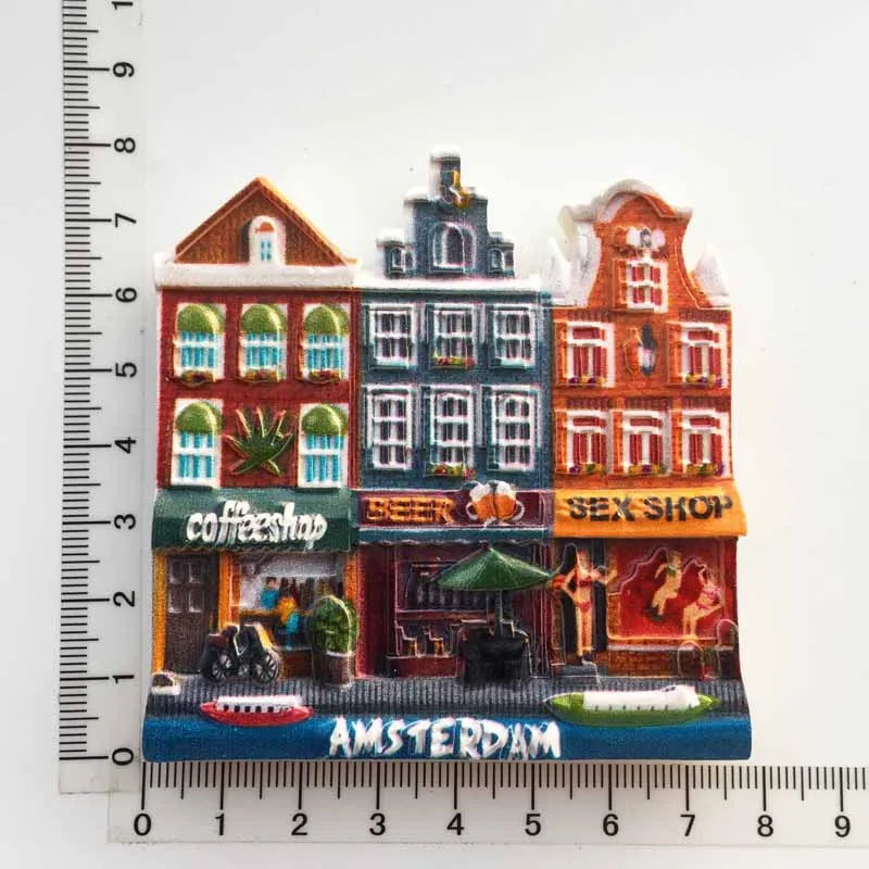 Amsterdam Niederlande Magnet Bilderrahmen 12 cm Epoxid Reise Souvenir 