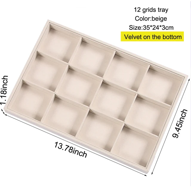 2020 Suede Nap Fabric Velvet Back Jewelry Box Ring Necklace Pendant Bracelet Earring Organizer Tray Stuff Jewellery Storage Box 12GridsCases