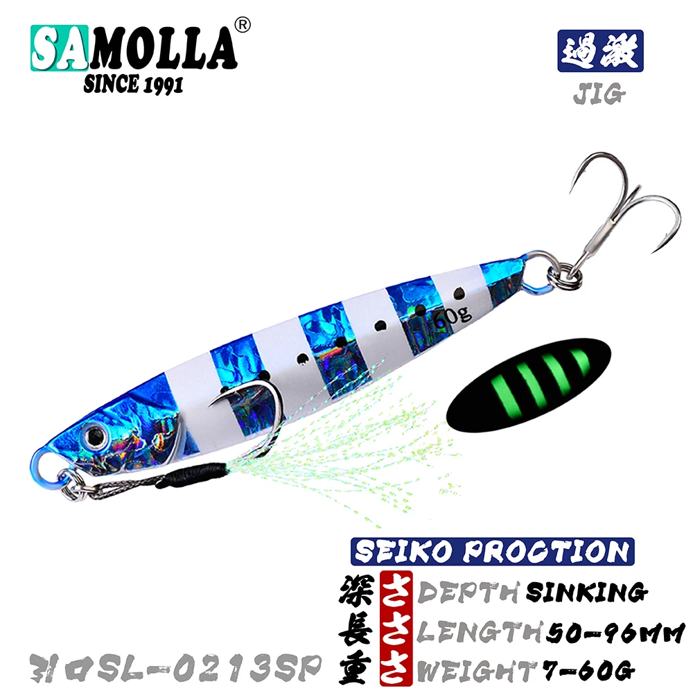 

2021 Metal Jig Fishing Lure Slow Cast Jigging Spoon Lead Fish Bass Carp Sea Boat Accessories Artificial Bait Goods Pike Winter