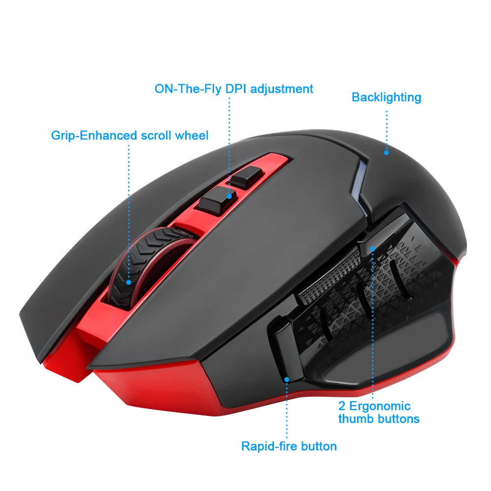 Souris de jeu / jeu optique USB Battletron, 8 boutons réglables DPI 2400