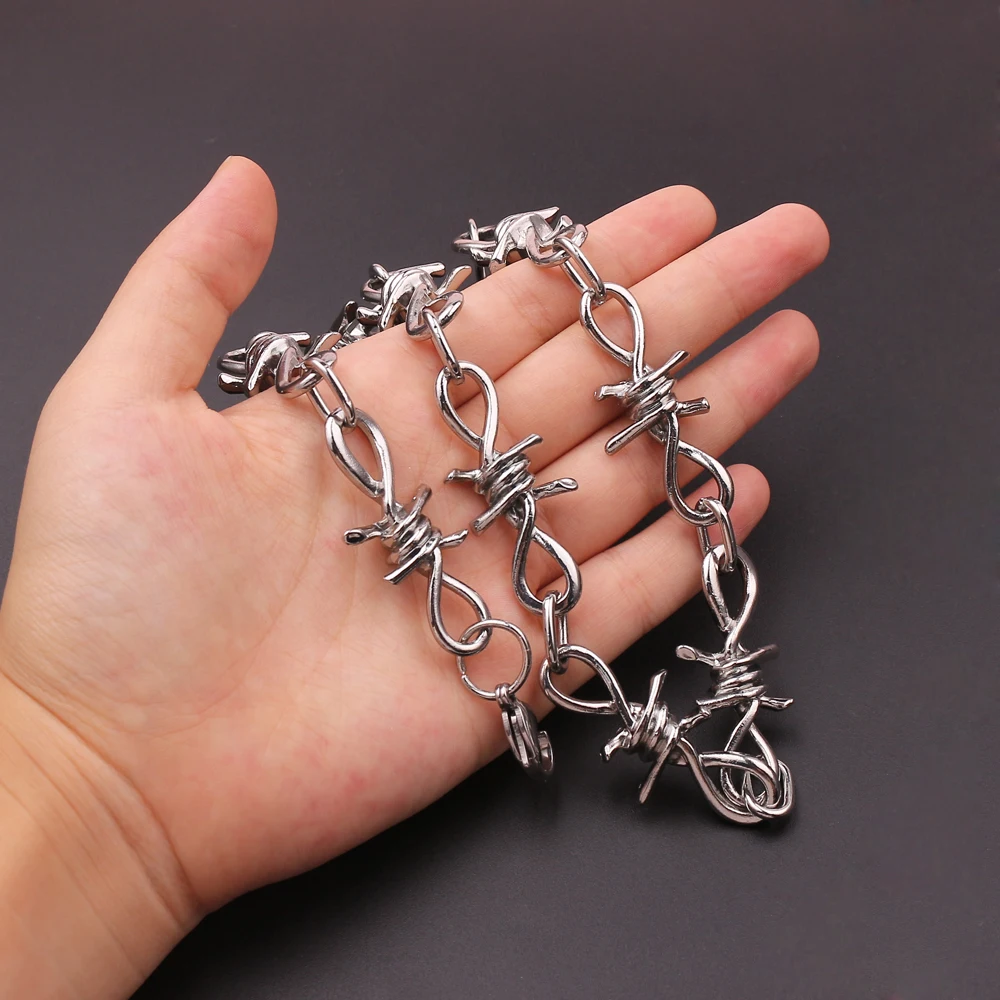  Necklace Punk Style Barbed Wire Chain Cheap JKP4465
