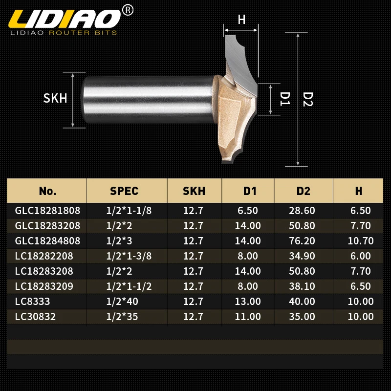 LIDIAO 1 шт. 1/2 ''деревообрабатывающая концевая фреза для обрезки кромок резьбы для гравировки по дереву фреза