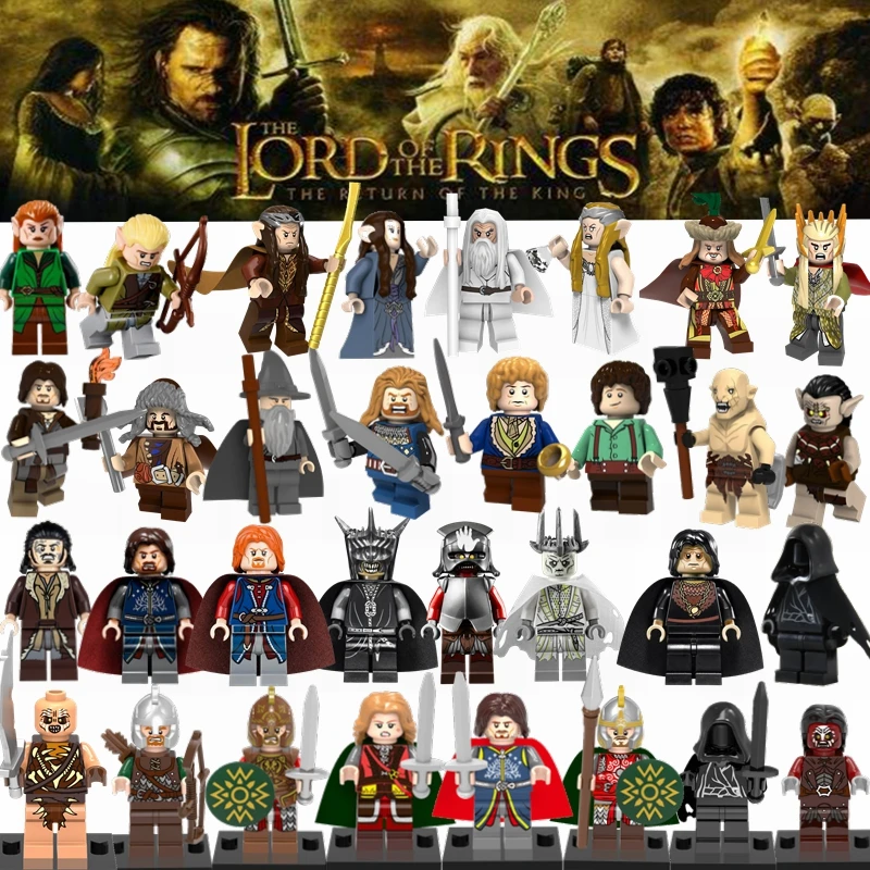 

Lord Of The Rings Figures Bilbo Sauron Ring Spirit King Uruk-hai Boromir Captain Elf Model Building Blocks Toys for Children