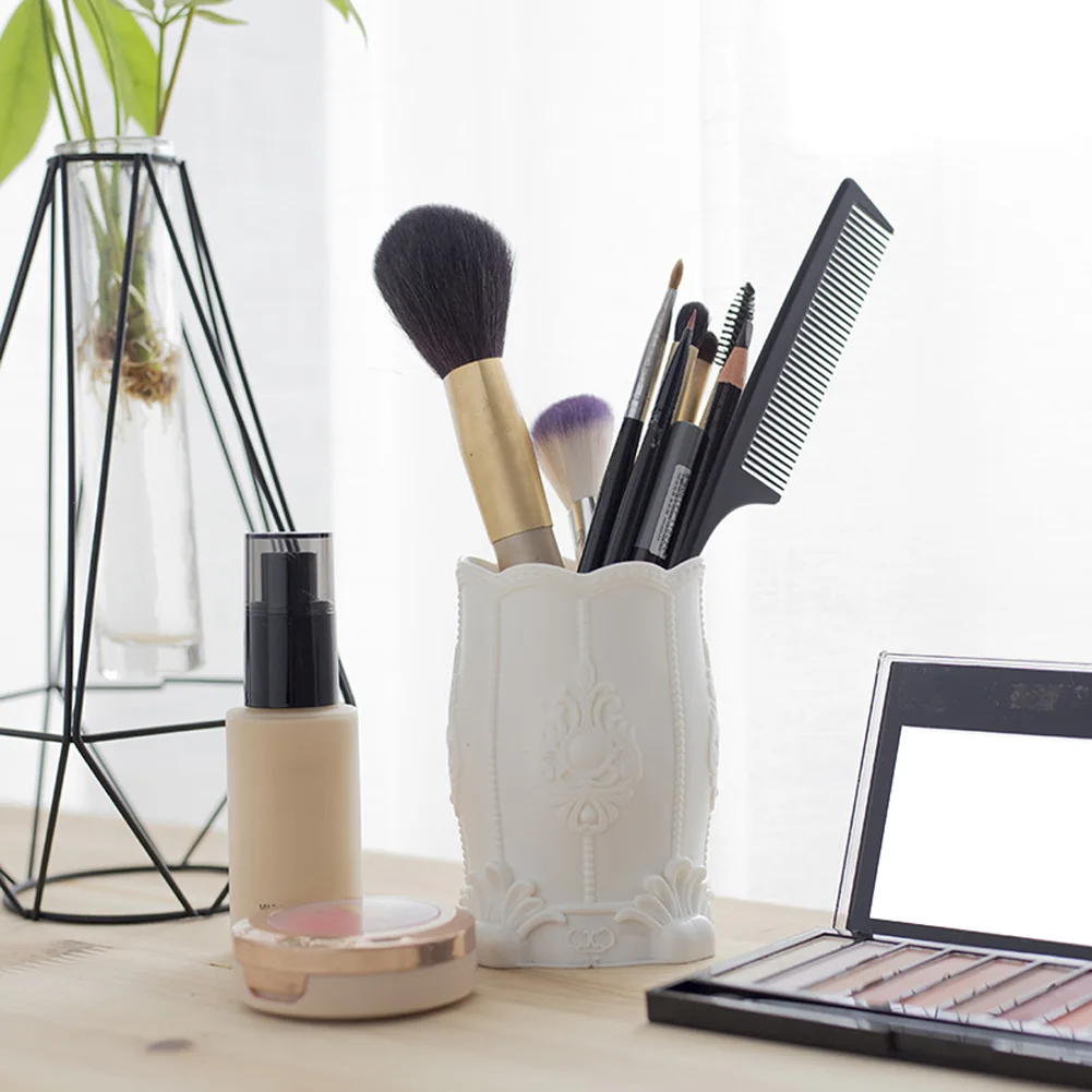 Stationery Desktop Container Portable European Style Durable Storage Box Home Cosmetics Decoration Organizer Makeup Brush Office