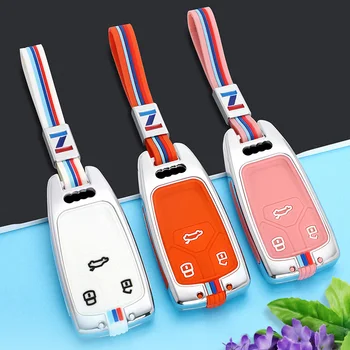 Custodia/cover per Chiave/telecomando in lega di zinco per Audi A6 A5 Q7 S4 S5 A4 B9 Q7 A4L 4m TT TTS RS 8S 2016 2017 2018 accessori auto portachiavi 6 Custodia/cover per Chiave/telecomando in lega di zinco per Audi A6 A5 Q7 S4 S5 A4 B9 Q7 A4L 4m TT TTS RS 8S 2016 2017 2018 accessori auto portachiavi - Coperture della cassa della copertura chiave dell automobile in lega di zinco per Audi A6