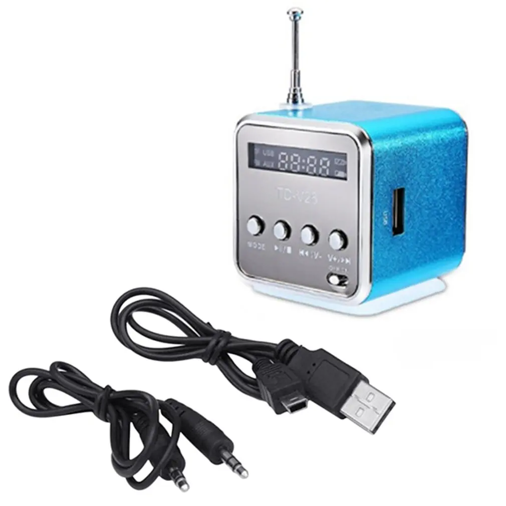 

Portable Td-V26 Digital Fm Radio Speaker Mini Fm Radio Receiver With Lcd Stereo Speaker Support Micro Tf Card
