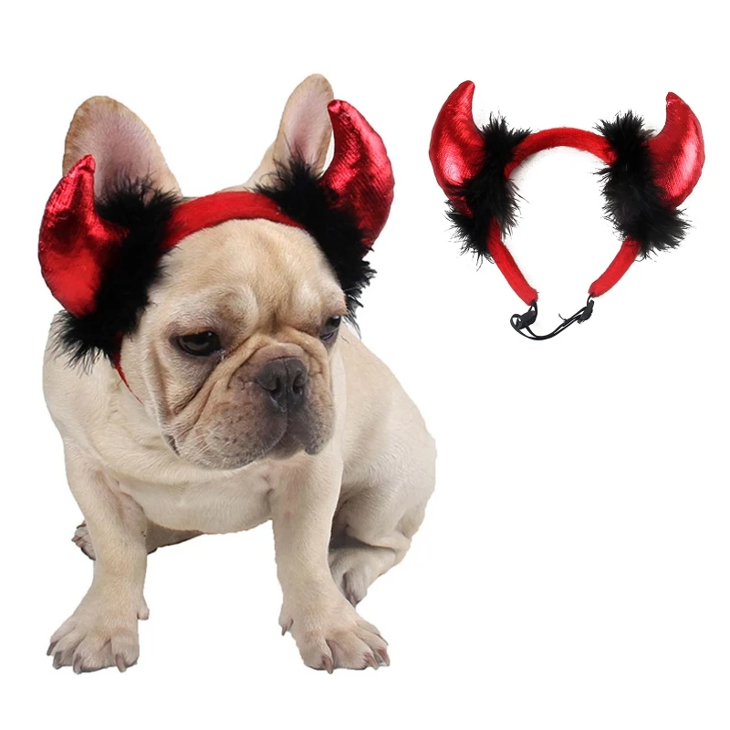 

Halloween Pet Horned Vampire Devil Headband for Cats Puppy Cosplay Headdress Cos R9JC
