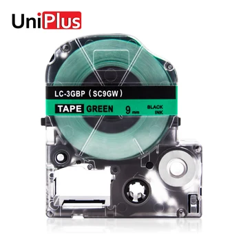 

UniPlus Compatible for Epson Kingjim SC9GW LC-3GBP Labeling Tapes 9mm Black on Green Label Maker Printer Ribbon LW-600P LW-700