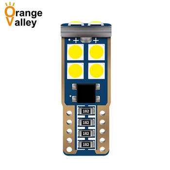 

100PCS T10 Led W5W Led Bulbs 168 194 10 SMD 3030 LED Dome Reading Lamp License Plate Light Car Interior Lights Auto DC 12V