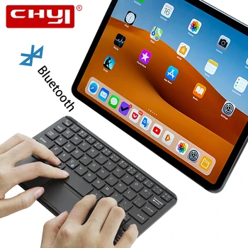 

CHYI Touch Bluetooth Keyboard Rechargeble Wireless Min Slim Keypad With Touchpad White For IPad IOS Android Tablet Microsoft PC