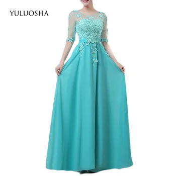 

YULUOSHA Wedding Guest Dress Sexy Bridesmaid Dress Lace Appliques Beading Women Wedding Party Dress Vestidos De Fiesta De Noche