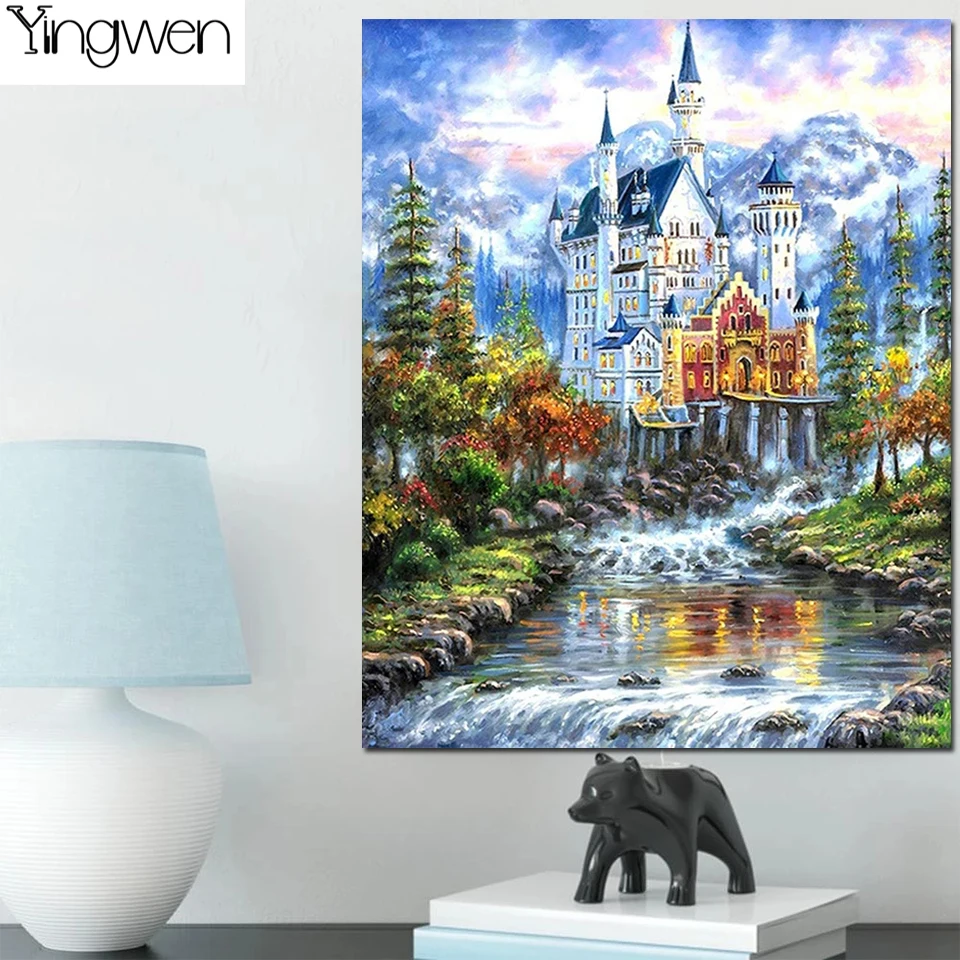 Korean Decor Fantasy Castle 5D DIY Diamond Painting Picture Mosaic Craft  Beadwork Rhinestones Wall Art Landscape Home Decor Gift - AliExpress