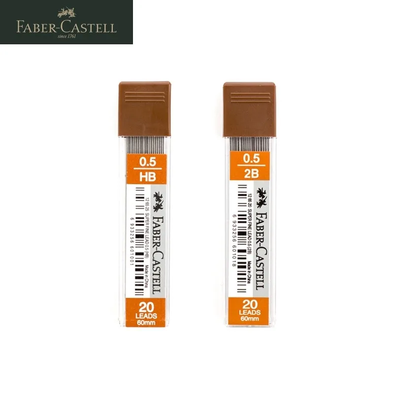 6 Трубок Faber-Castell 1265 0,5 мм автоматические карандаши заправка анти-разрыв рисования HB/2B нетоксичные канцелярские школьные принадлежности для экзамена