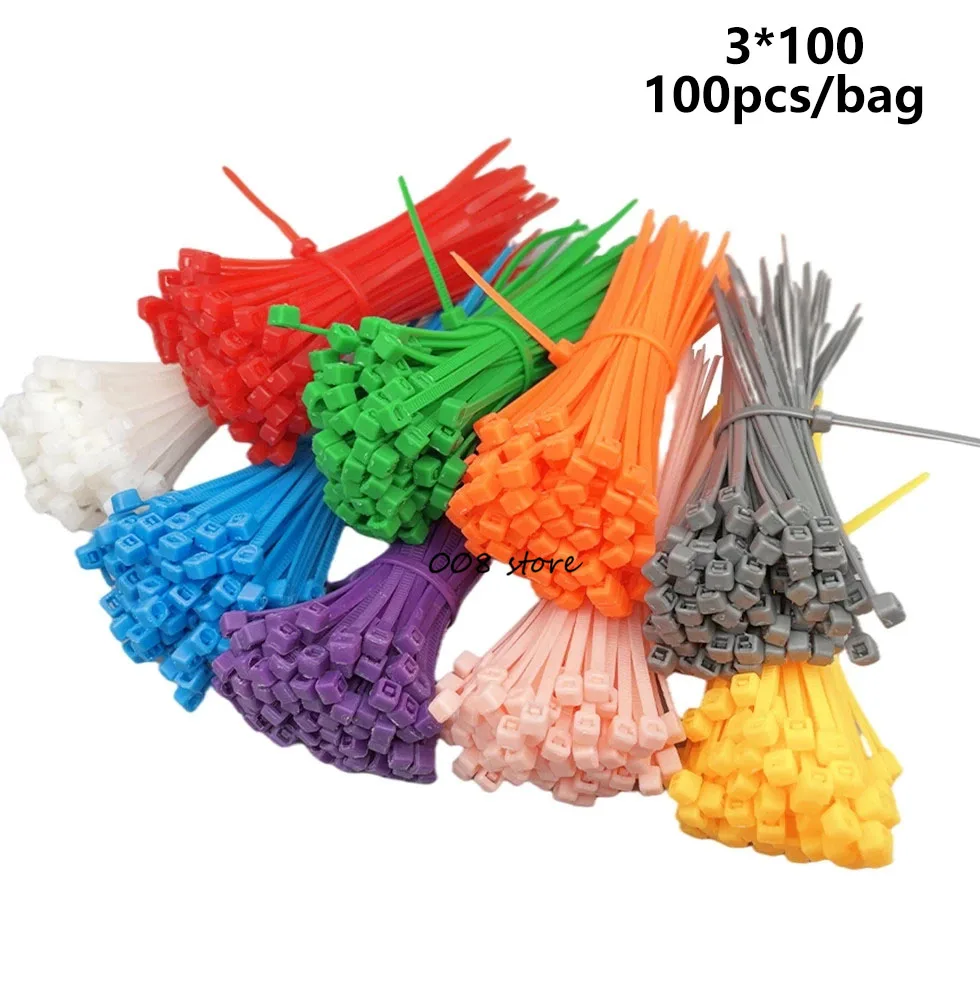 100pcs cable tie 3*100 3.9" plastic seal nylon tie wire for cable ties nylon cable ties cable tie nylon zip ties